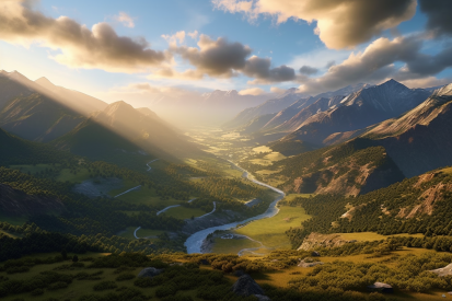 A river running through a valley