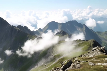 Clouds in the mountains