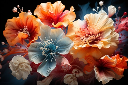 A group of colorful flowers